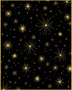 Golden Starburst Black Night Sky Rug