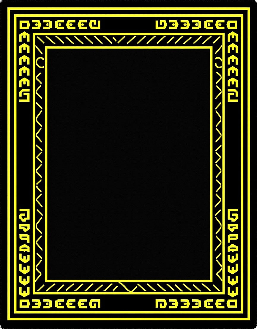 Bold Yellow Tribal Rectangular Border Rug