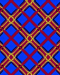 Crimson Cobalt Chain Lattice Rug