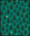 Evergreen Trees Red Dots Yellow Stars Rug
