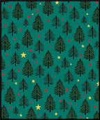 Evergreen Trees Red Dots Yellow Stars Rug