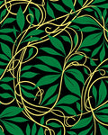 Emerald Vines Yellow Swirl Rug