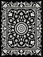 Bold Black White Floral Arrangement Rug