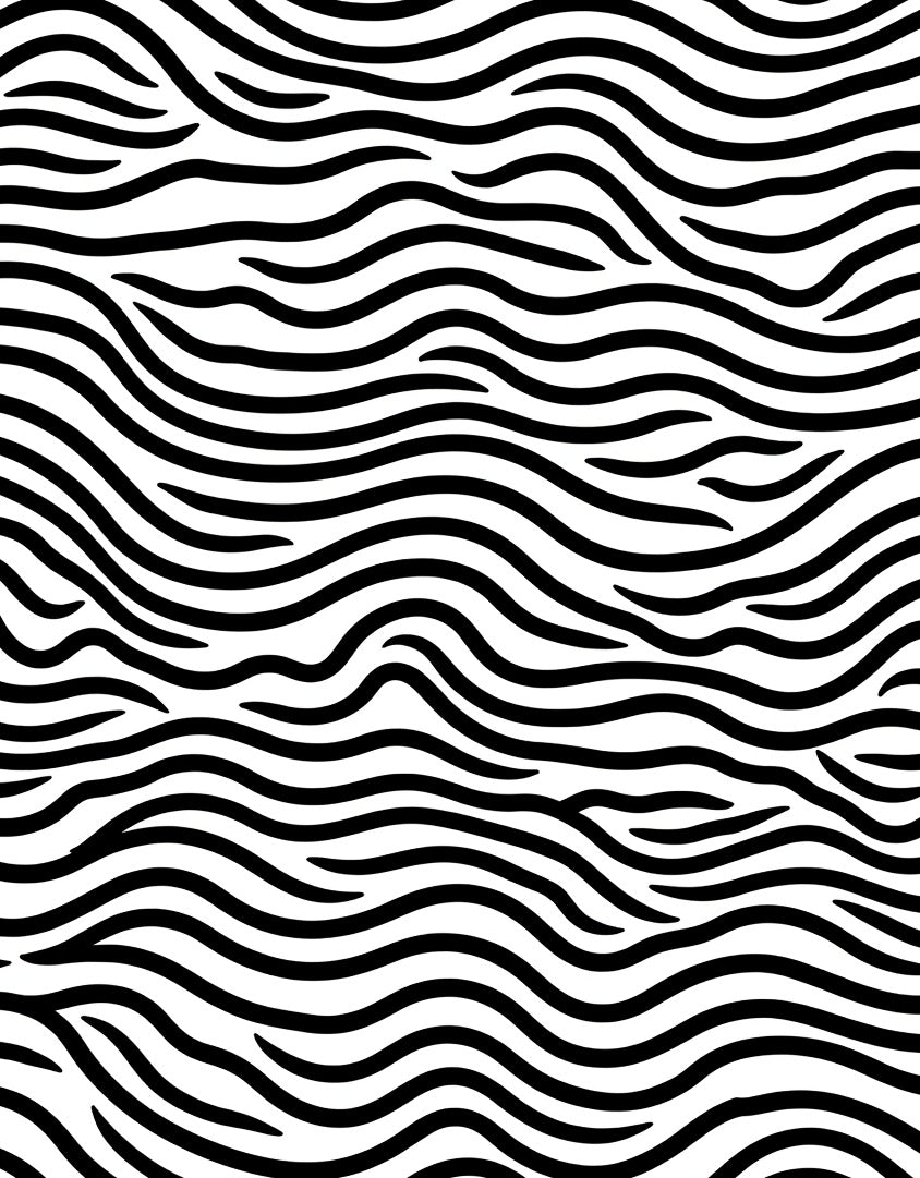 Black White Wavy Stripe Rug