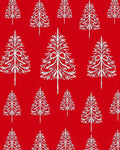 Crimson Stylized Tree Garland Rug