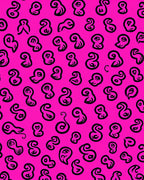 Bold Pink Abstract Calligraphy Shapes Rug