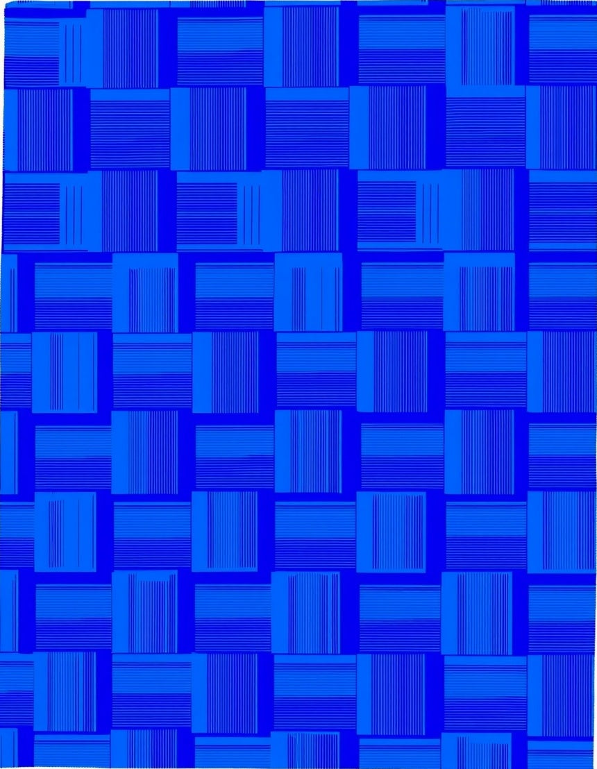 Bold Blue Woven Geometric Rug