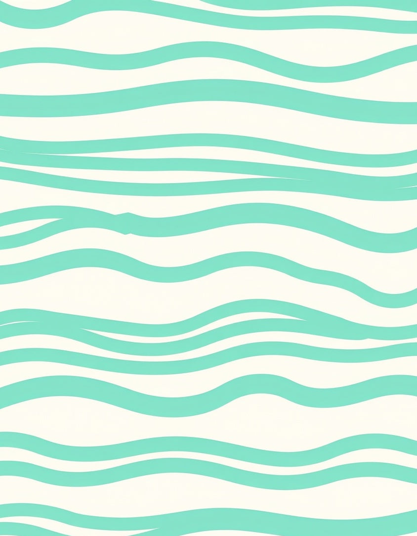 Coastal Aqua Wave Stripes Rug