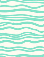 Coastal Aqua Wave Stripes Rug