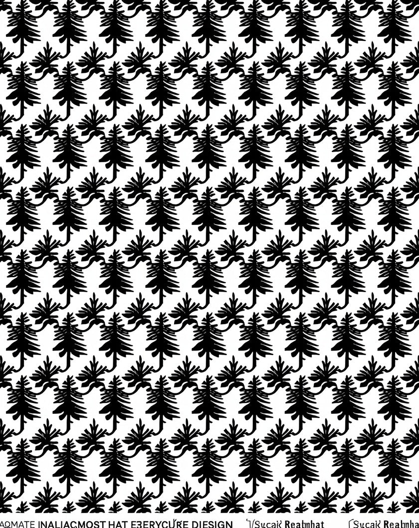 Black Pine Woodland Repeating Pattern Rug