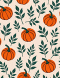 Orange Pumpkin Leafy Autumn Sprig Rug