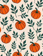 Orange Pumpkin Leafy Autumn Sprig Rug