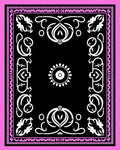 Black Pink White Floral Symmetry Rug