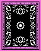 Black Pink White Floral Symmetry Rug