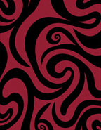Deep Crimson Swirl Organic Rug