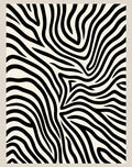 Bold Black Zebra Stripe Swirls Rug