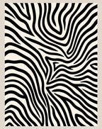 Bold Black Zebra Stripe Swirls Rug
