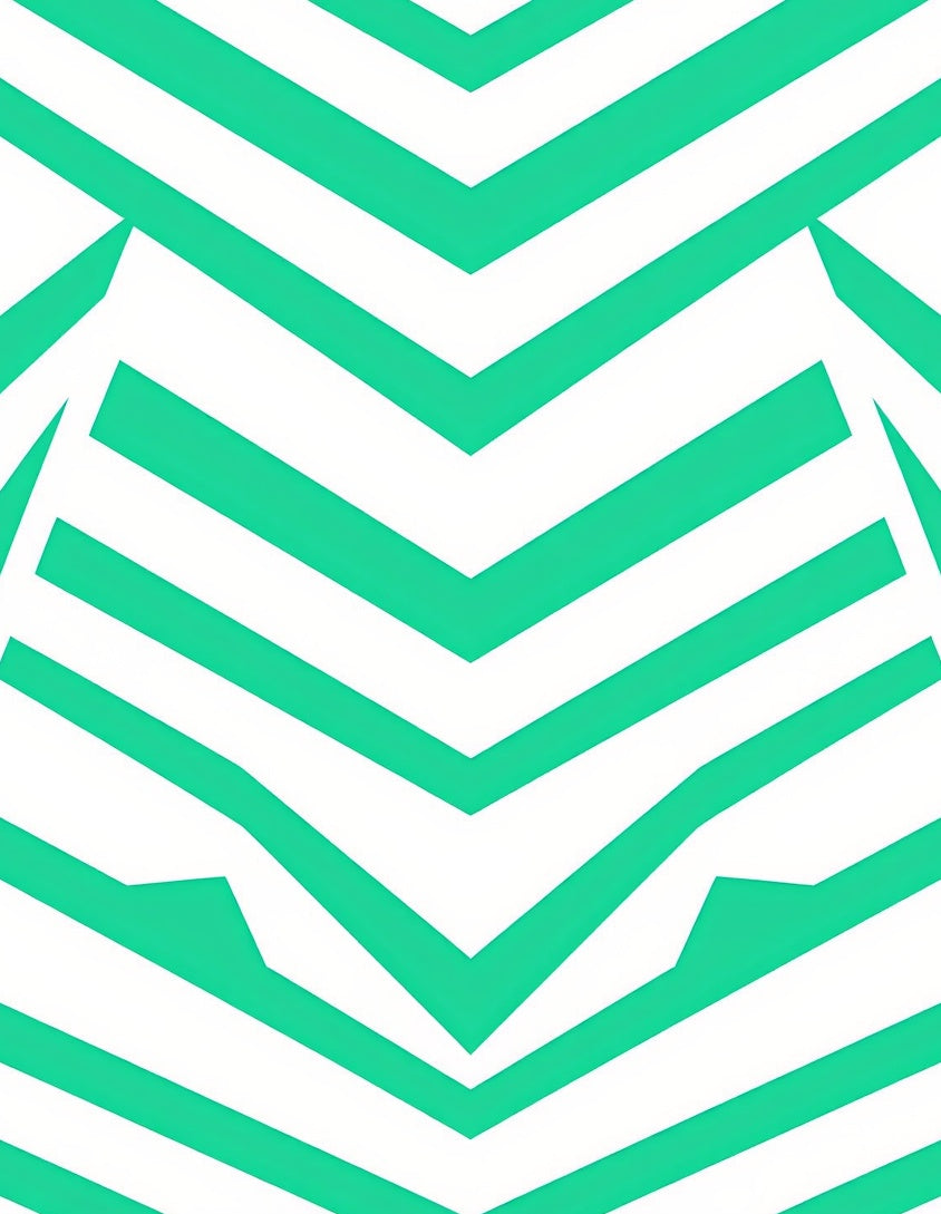 Bright Teal Chevron Graphic Rug