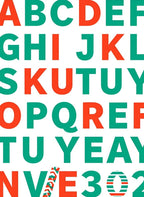 Bold Alphabet Red And Teal Rug