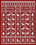 Crimson Deerflake Winter Nordic Rug