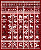 Crimson Deerflake Winter Nordic Rug
