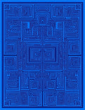 Deep Blue Geometric Maze Rug