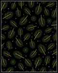 Dark Green Palm Frond Starry Night Rug