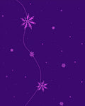Deep Purple Pink Floral Starburst Cascade Rug