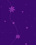 Deep Purple Pink Floral Starburst Cascade Rug