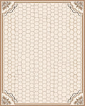 Neutral Cream Honeycomb Garden Frame Rug