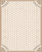 Neutral Cream Honeycomb Garden Frame Rug