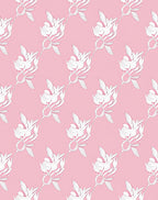Soft Pink White Floral Branch Rug