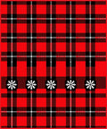Red Black Plaid Snowflake Accent Rug