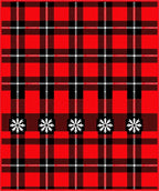 Red Black Plaid Snowflake Accent Rug