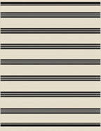 Classic Cream Black Double Stripe Rug