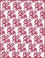 Fuchsia Abstract Floral Repeating Medallion Rug