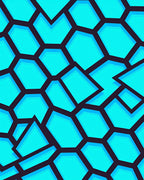 Vivid Aqua Shattered Hexagon Texture Rug
