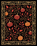 Orante Black Pumpkin Foliage Border Rug