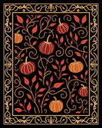 Orante Black Pumpkin Foliage Border Rug