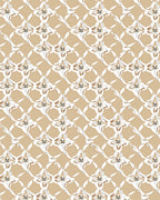 Neutral Taupe Lattice Floral Medallions Rug