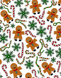 Whimsical Gingerbread Snowflakes Candy Canes Rug