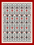 Geometric Lattice Red Black Cream Rug