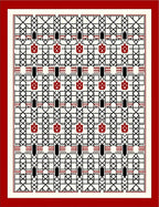 Geometric Lattice Red Black Cream Rug