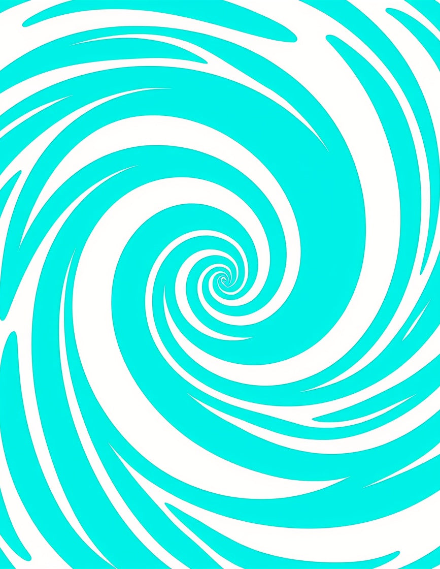 Vibrant Aqua Swirl Optical Illusion Rug