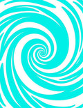 Vibrant Aqua Swirl Optical Illusion Rug