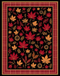 Autumn Maple Leaf Scarlet Gold Border Rug