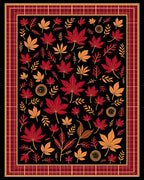 Autumn Maple Leaf Scarlet Gold Border Rug