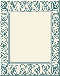 Deep Teal Botanical Vintage Frame Rug