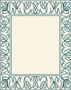 Deep Teal Botanical Vintage Frame Rug