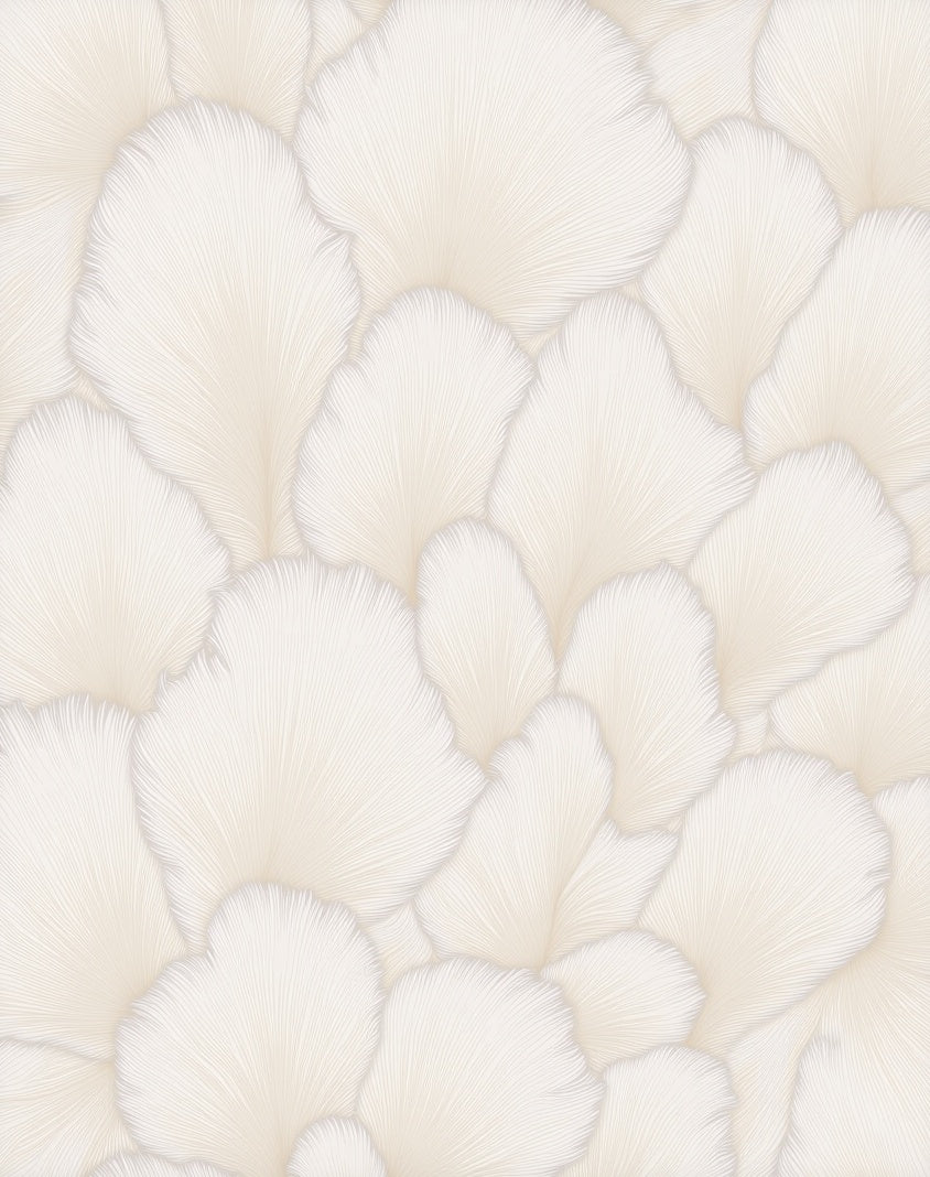 Creamy Petal Abstract Organic Rug
